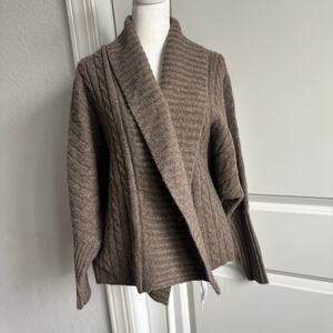 Mansted Denmark Women’s 100% Yak CableKnit Open Front Cardigan S Cozy
